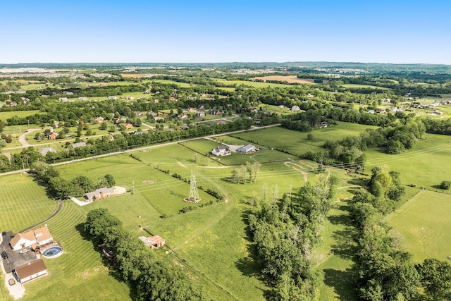 aerial view with a rural view