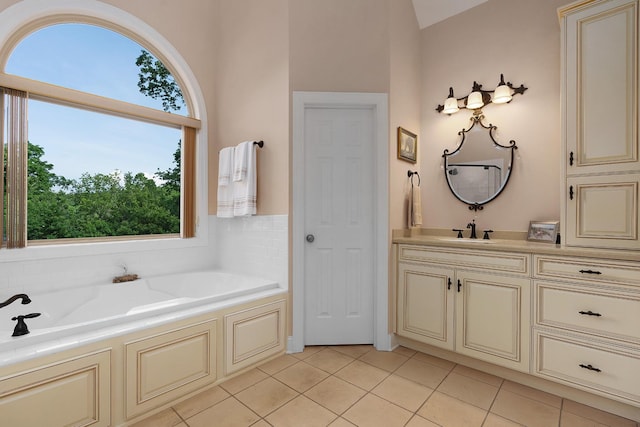 7237 River Run Dr, Chattanooga, TN 37416 - bathroom featuring tile patterned flooring, a bath, and vanity