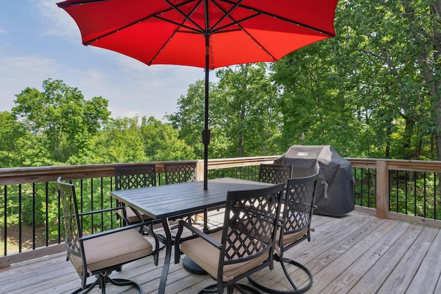 7237 River Run Dr, Chattanooga, TN 37416 - wooden terrace with grilling area and outdoor dining space