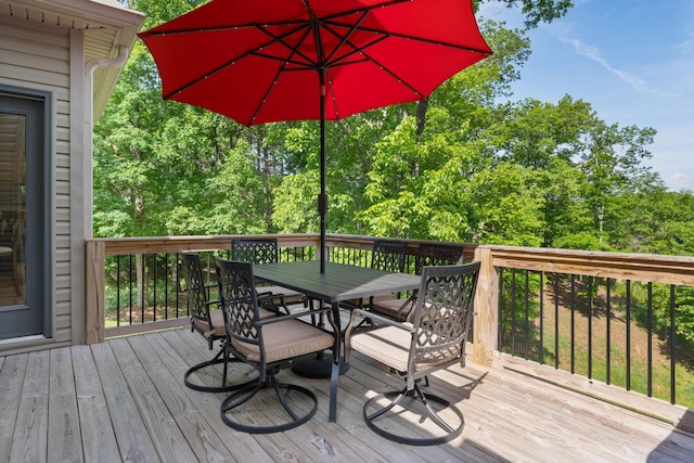 7237 River Run Dr, Chattanooga, TN 37416 - wooden terrace featuring outdoor dining area
