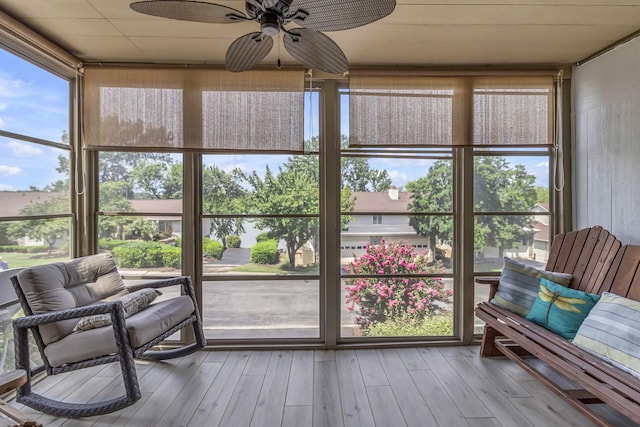 120 Tanasi Shr, Gallatin, TN 37066 - sunroom with a ceiling fan and wood finished floors