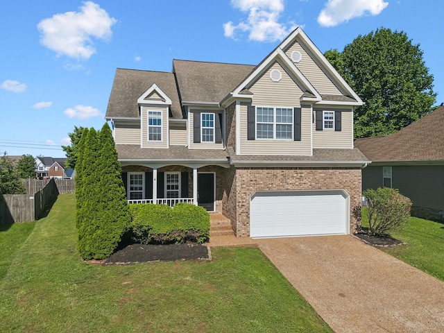 1030 Persimmon Dr, Spring Hill, TN 37174 - view of front of house featuring an attached garage, a porch, concrete driveway, and roof with shingles