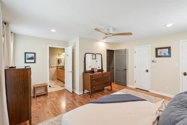 319 Powder Mill Dr, Ashland City, TN 37015 - bedroom featuring baseboards, recessed lighting, and light wood-style flooring