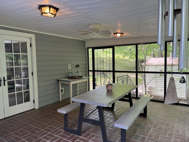 319 Powder Mill Dr, Ashland City, TN 37015 - sunroom with a ceiling fan and outdoor dining space