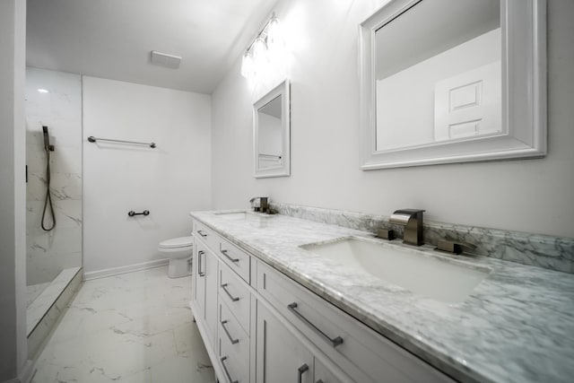 27 Cameo Dr, Nashville, TN 37211 - full bath featuring double vanity, toilet, a sink, and marble finish floor