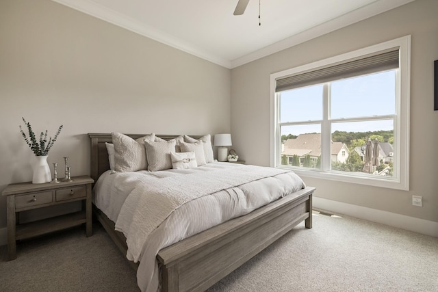 121 Dylan Woods Dr, Nolensville, TN 37135 - carpeted bedroom with visible vents, ornamental molding, and a ceiling fan