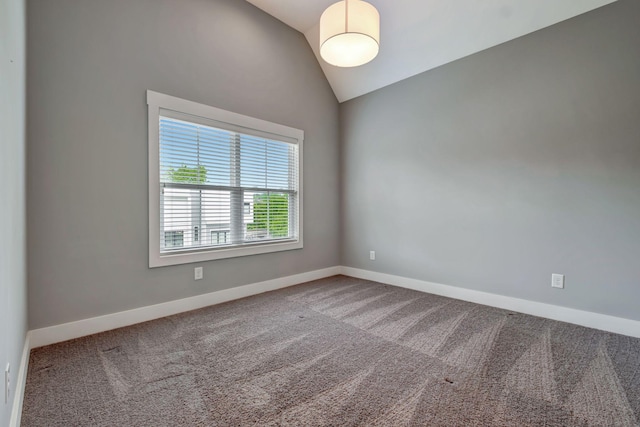 503B Acklen Park Dr, Nashville, TN 37205 - carpeted empty room with baseboards and vaulted ceiling