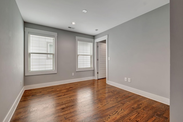 503B Acklen Park Dr, Nashville, TN 37205 - empty room featuring visible vents, recessed lighting, baseboards, and wood finished floors