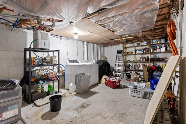 3610 Gleason Dr, Chattanooga, TN 37412 - unfinished below grade area featuring washing machine and clothes dryer