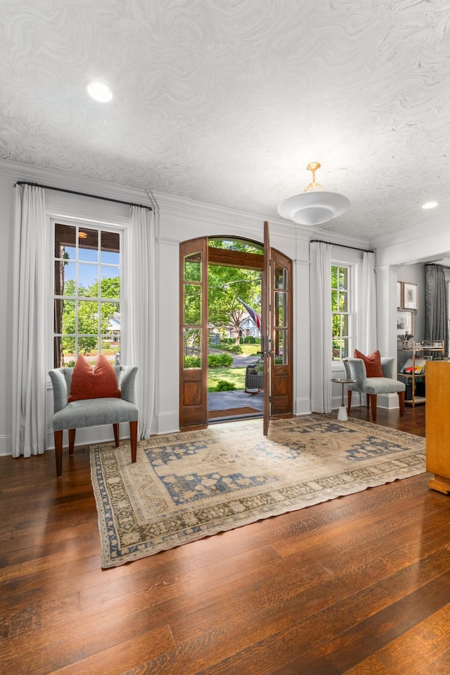 208 Carden Ave, Nashville, TN 37205 - foyer with crown molding, recessed lighting, baseboards, and wood finished floors