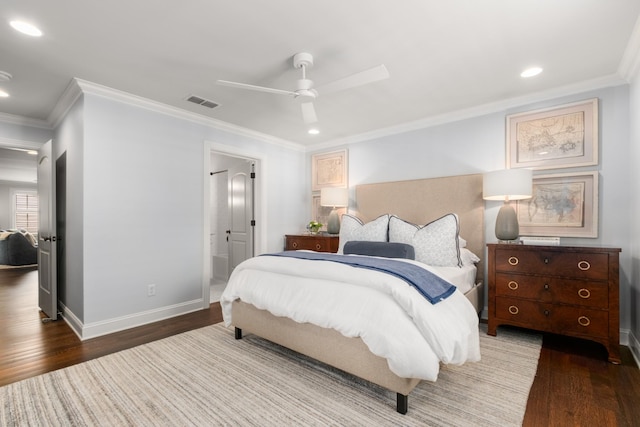 208 Carden Ave, Nashville, TN 37205 - bedroom featuring crown molding, recessed lighting, baseboards, and wood finished floors