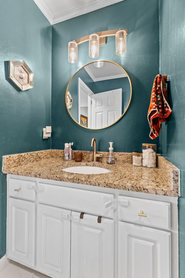 2821 Galesburg Dr, Nashville, TN 37217 - bathroom featuring crown molding and vanity