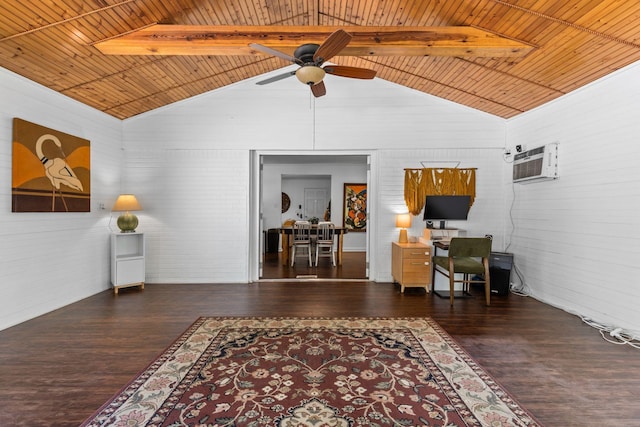 2821 Galesburg Dr, Nashville, TN 37217 - office area with a ceiling fan, wood ceiling, and wood finished floors