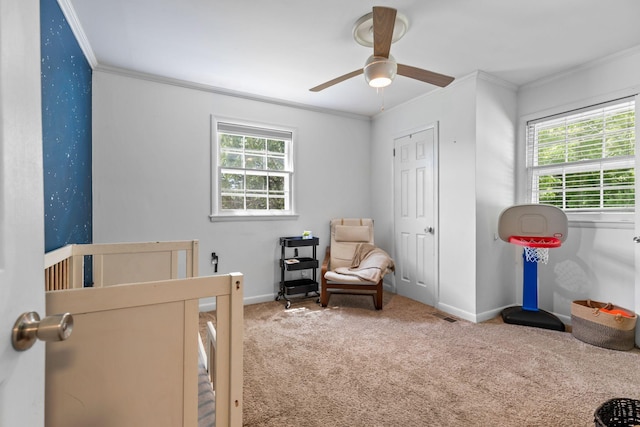 2821 Galesburg Dr, Nashville, TN 37217 - carpeted bedroom with crown molding, baseboards, and visible vents