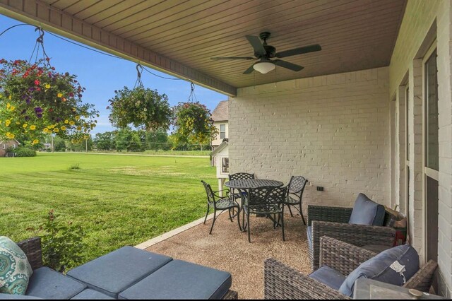1572 John Galt Dr, Lebanon, TN 37087 - view of patio featuring ceiling fan and outdoor dining space