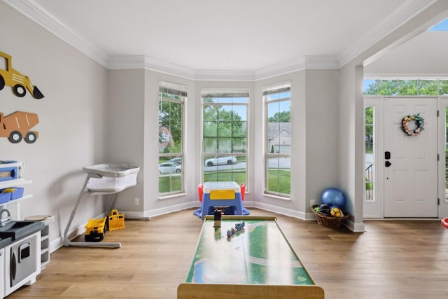 104 Drayton Ct, Franklin, TN 37067 - interior space featuring crown molding, baseboards, and wood finished floors