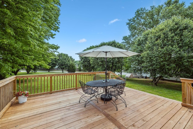 104 Drayton Ct, Franklin, TN 37067 - wooden deck featuring a yard and outdoor dining area