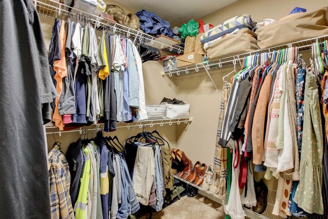 spacious closet with carpet flooring