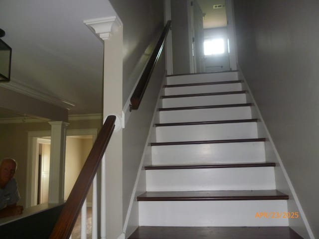 1314 Jewell Dr, Columbia, TN 38401 - stairs featuring ornate columns and ornamental molding