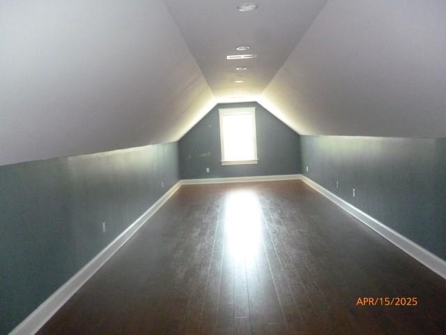 1314 Jewell Dr, Columbia, TN 38401 - bonus room with baseboards, vaulted ceiling, and wood finished floors
