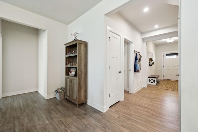 907 Caywood Rd, Smyrna, TN 37167 - corridor featuring light wood-type flooring, baseboards, and recessed lighting