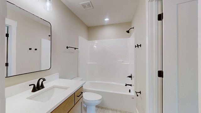 1150 Parsons Rd, Christiana, TN 37037 - bathroom with vanity, bathing tub / shower combination, visible vents, and toilet