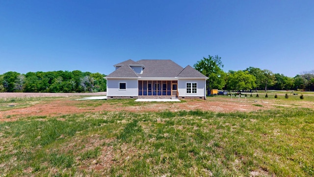 1150 Parsons Rd, Christiana, TN 37037 - back of property with a lawn, crawl space, and a sunroom