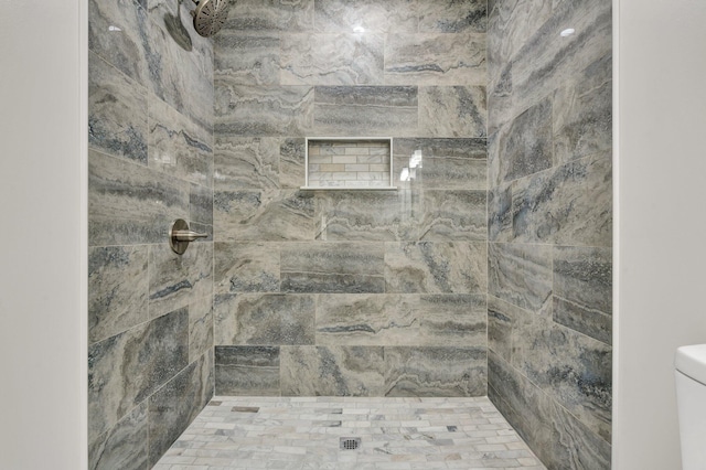 3839 Cleveland Hwy, Dalton, GA 30721 - bathroom featuring tiled shower and toilet