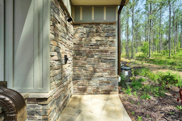 exterior details with stone siding
