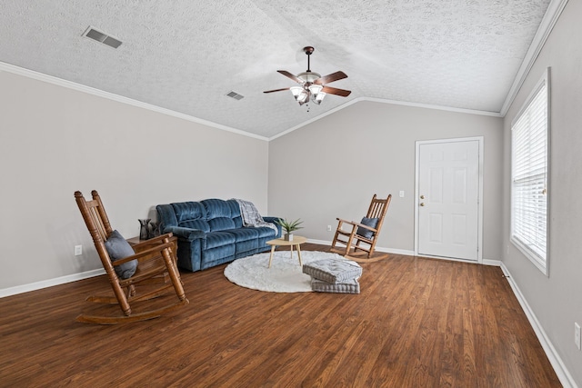 800 S Browns Ln Unit I1, Gallatin, TN 37066 - living room with a textured ceiling, a ceiling fan, wood finished floors, and visible vents