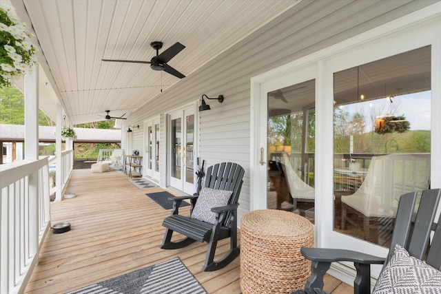 5960 Lickton Pike, Goodlettsville, TN 37072 - deck with french doors and a ceiling fan