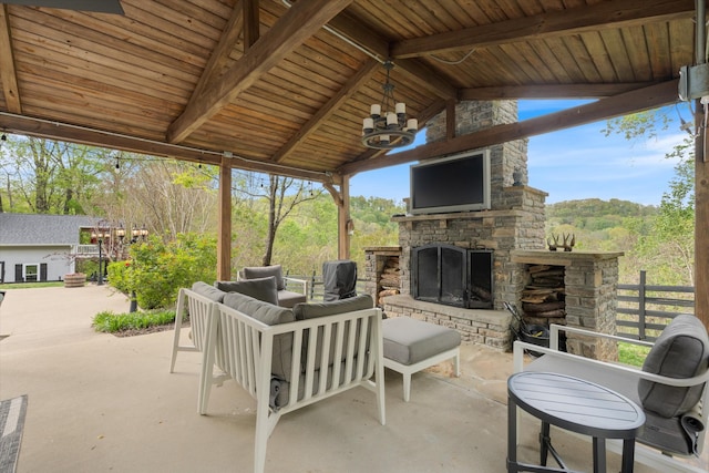 5960 Lickton Pike, Goodlettsville, TN 37072 - view of patio with an outdoor living space with a fireplace