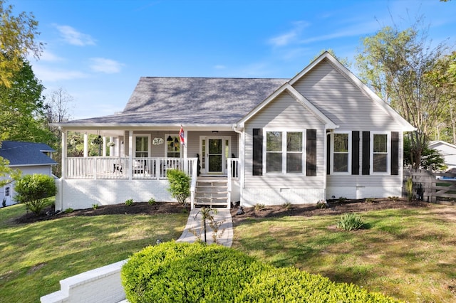 5960 Lickton Pike, Goodlettsville, TN 37072 - view of front of home featuring a front lawn, roof with shingles, covered porch, and crawl space