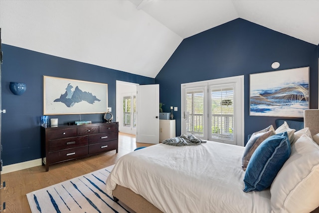 5960 Lickton Pike, Goodlettsville, TN 37072 - bedroom with access to outside, light wood finished floors, baseboards, and high vaulted ceiling