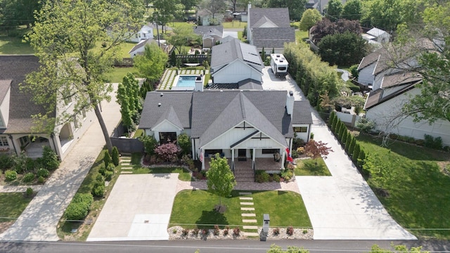 drone / aerial view featuring a residential view