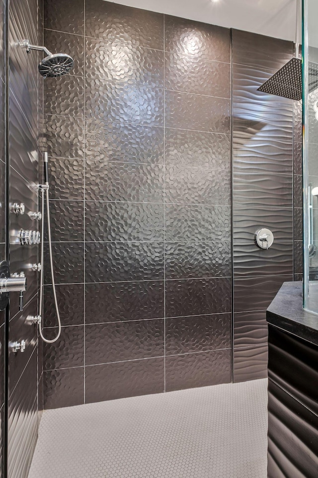 full bathroom featuring a walk in shower