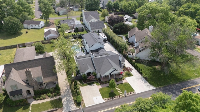 aerial view with a residential view