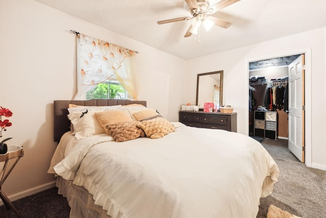 12817 Lascassas Pike, Milton, TN 37118 - bedroom with light carpet, a ceiling fan, baseboards, a spacious closet, and a closet