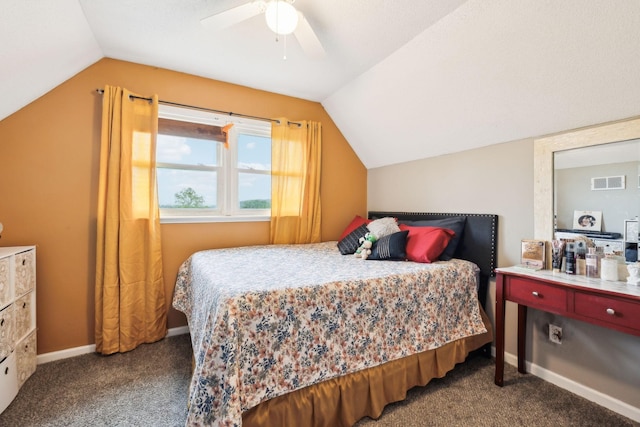 12817 Lascassas Pike, Milton, TN 37118 - bedroom featuring carpet, vaulted ceiling, and visible vents