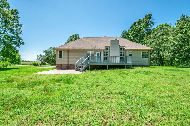 1031 Laurel Hill Dr, Dickson, TN 37055 - back of house with crawl space, a patio area, a deck, and a yard