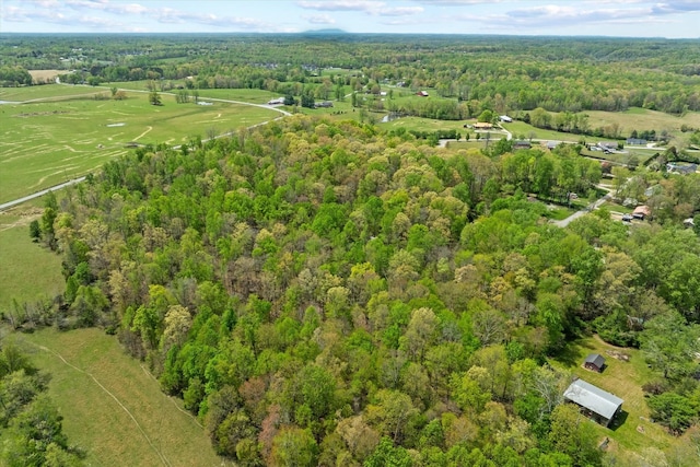 drone / aerial view with a forest view