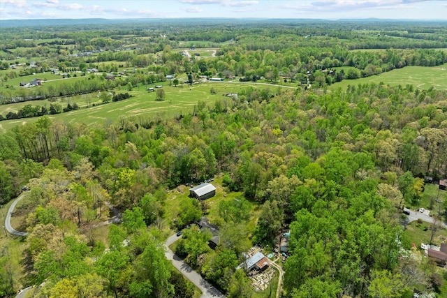 bird's eye view with a forest view