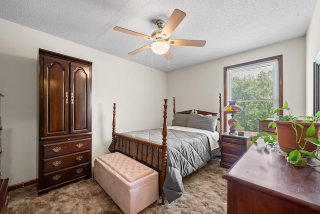757 Acorn Dr, Clarksville, TN 37043 - bedroom featuring a ceiling fan, a textured ceiling, and light colored carpet