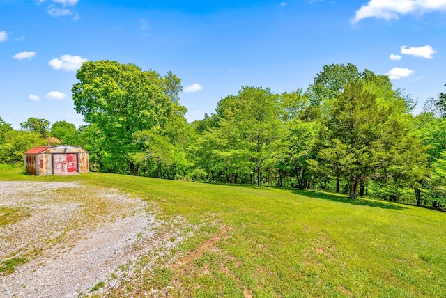 757 Acorn Dr, Clarksville, TN 37043 - view of yard with an outbuilding and a wooded view