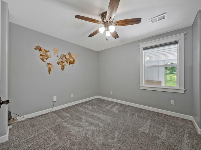 3120 Trenton Rd, Clarksville, TN 37040 - carpeted spare room with baseboards, ceiling fan, and visible vents