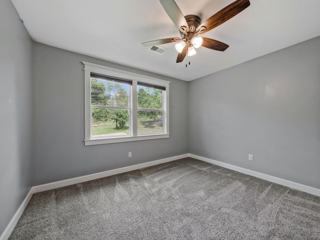 3120 Trenton Rd, Clarksville, TN 37040 - empty room with baseboards, carpet, a ceiling fan, and visible vents