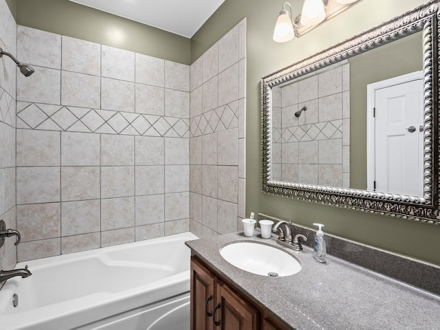 bathroom with shower / washtub combination and vanity