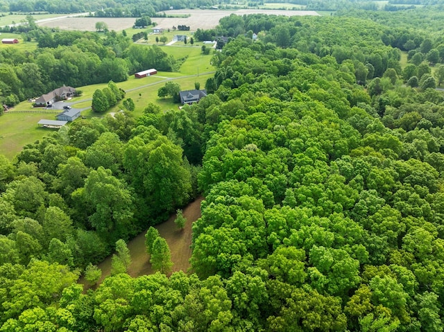 birds eye view of property featuring a rural view