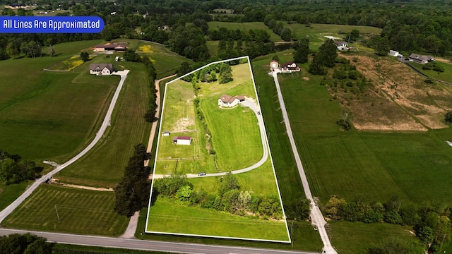 drone / aerial view with a rural view