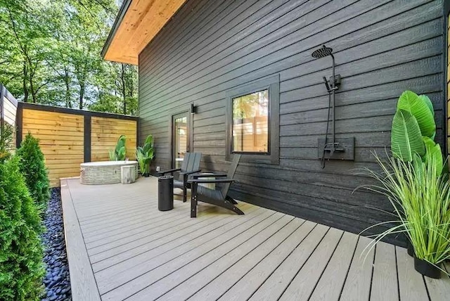 wooden deck with fence